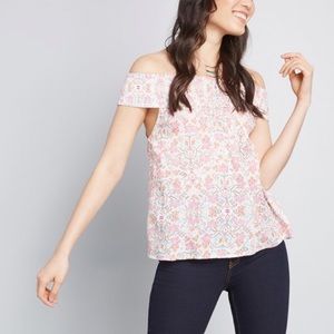 Mod cloth off the shoulder floral top Womens size XS